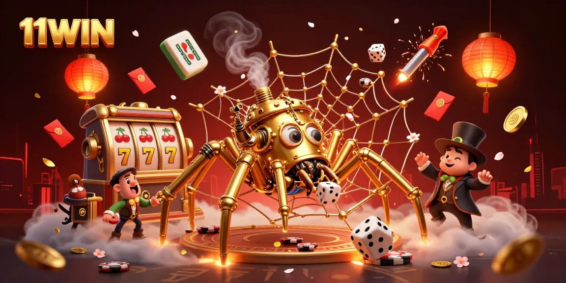 Engage with 11WIN's vibrant casino atmosphere featuring dynamic characters and immersive elements.