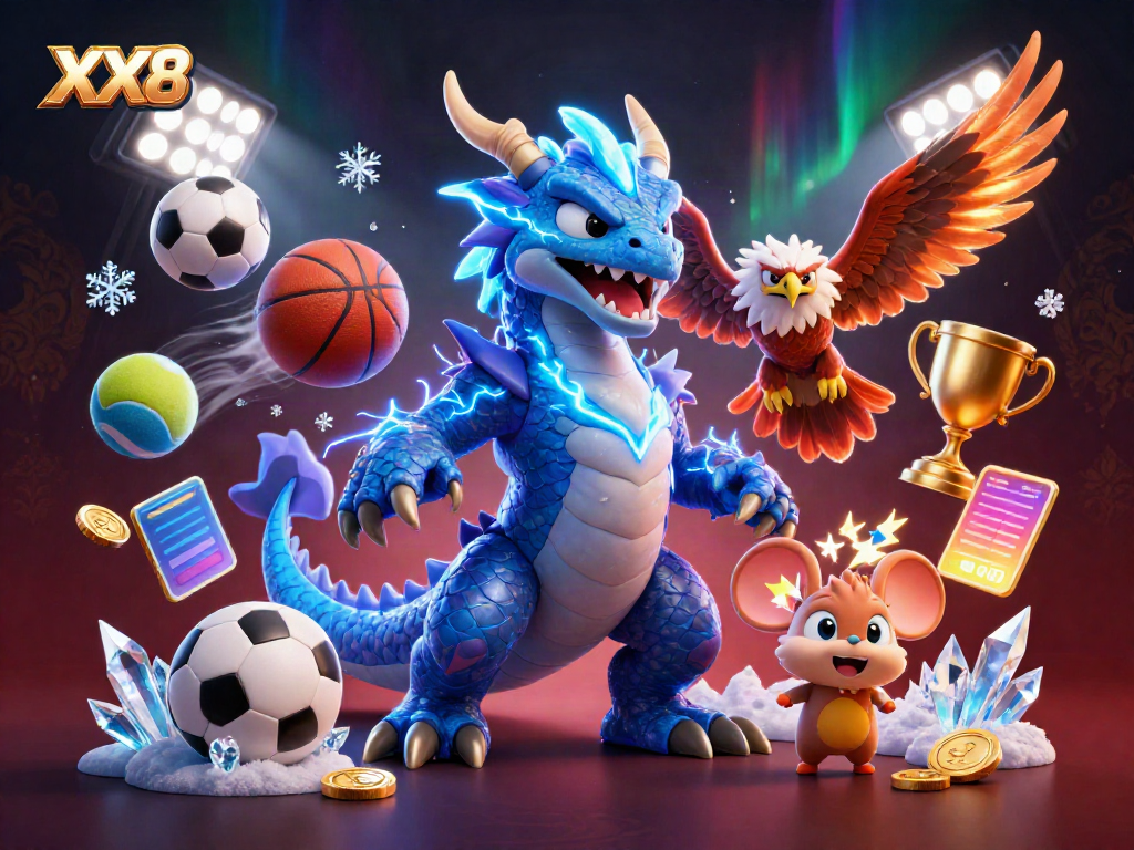 Experience thrilling gameplay at XX8 with electric dragons and vibrant sports action.