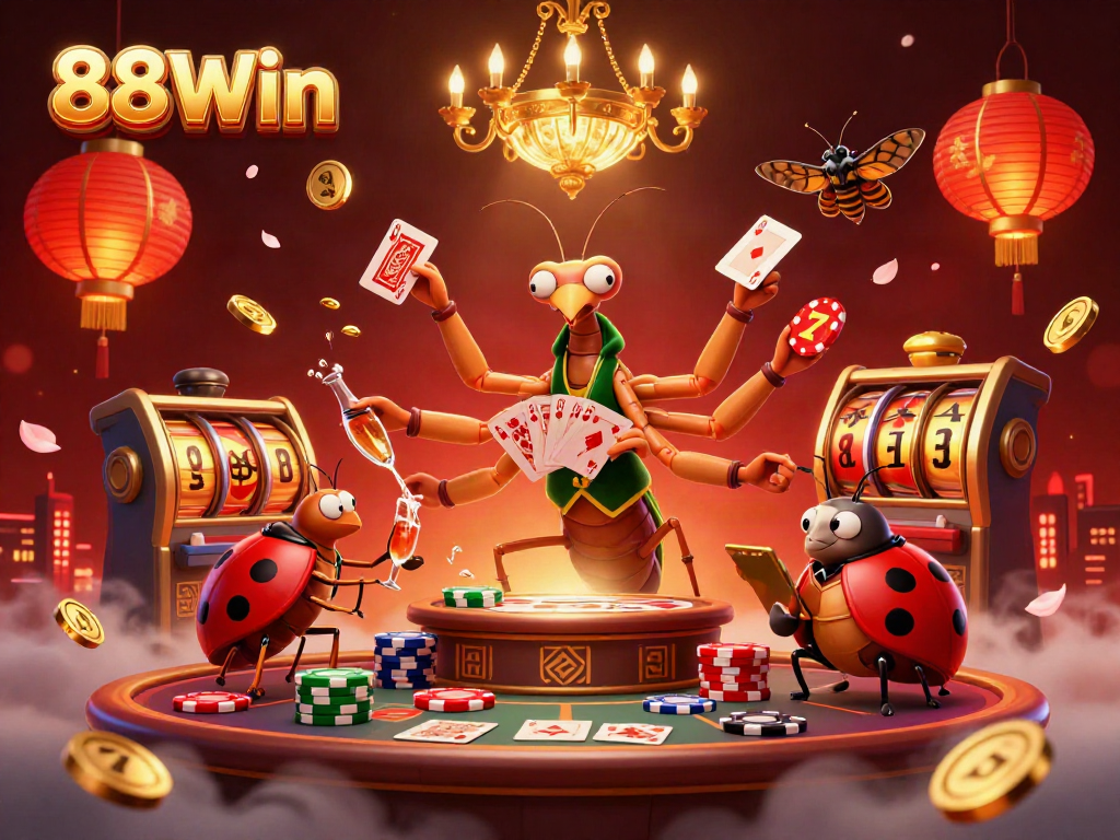 Experience the excitement of 88Win casino with engaging characters and vibrant game elements.