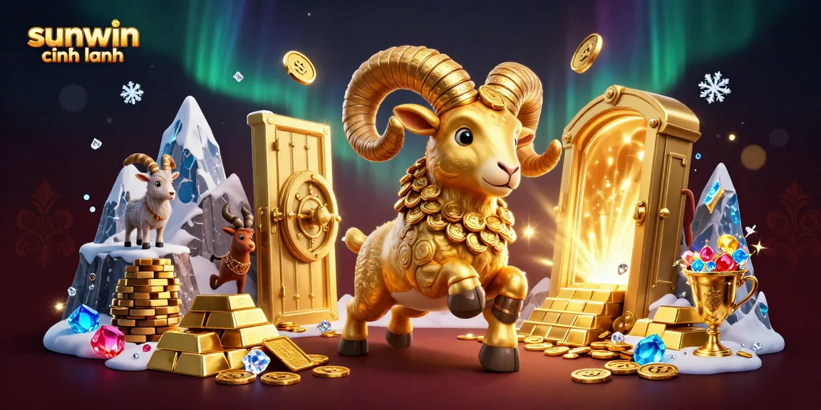 Experience thrilling gameplay with sunwin chính hãng as the golden ram charges towards fortune, surrounded by riches.