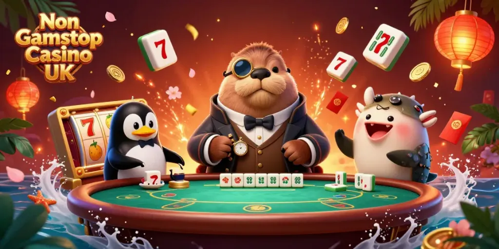 Experience thrilling excitement at a Non Gamstop Casino UK underwater poker scene with detailed characters and vibrant effects.