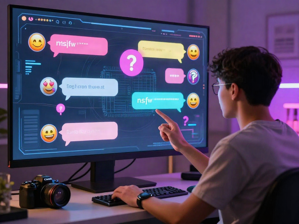 Engaging nsfw AI chat interaction with modern user avatars and vibrant interface.