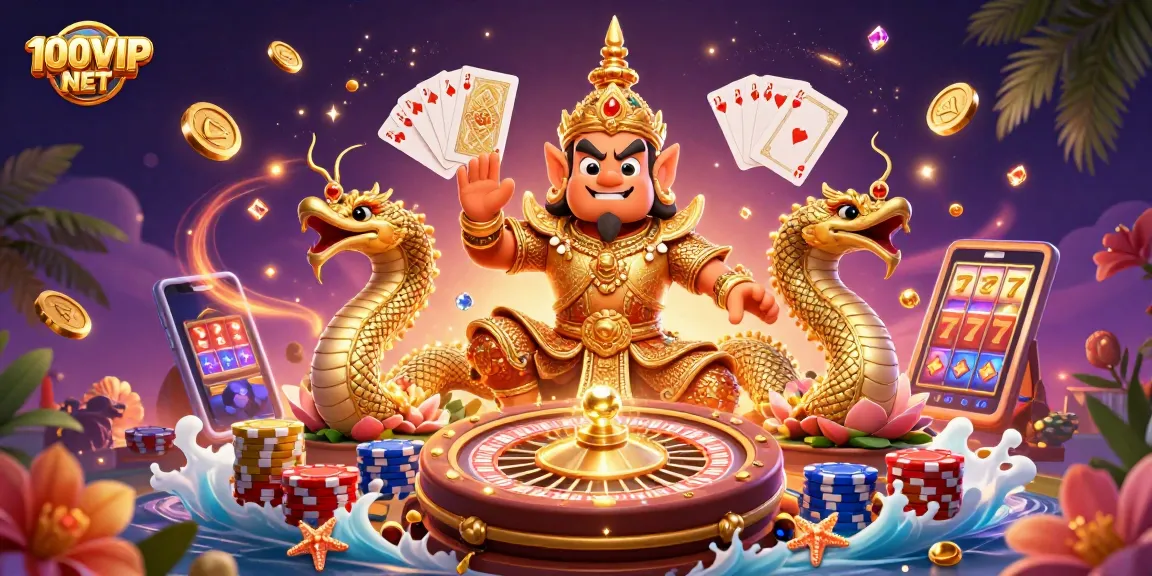Engage in thrilling gameplay at 100VIP NET with dazzling casino elements and rich visuals.
