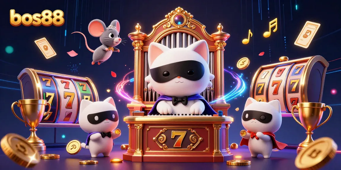 Engage with bos88 slots featuring a charming phantom cat and dynamic casino elements.