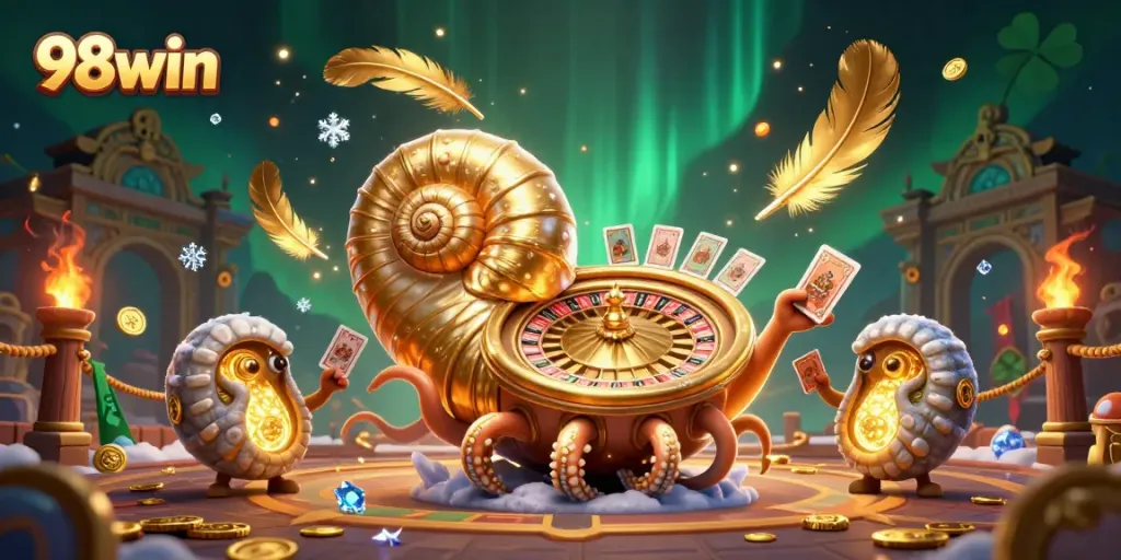 Engage with 98win by exploring thrilling casino games in a dynamic 3D scene