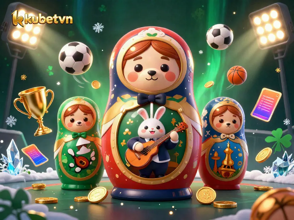 Enjoy the festive atmosphere of kubetvn with a dynamic 3D casino scene featuring character-rich visuals.